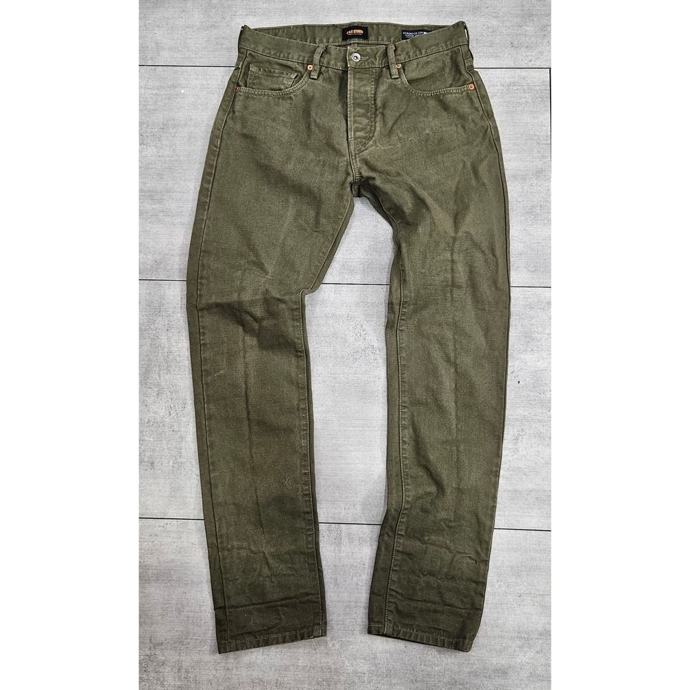 C.O.F Studio M7 Tapered Jeans Olive Kuroki Japanese Canvas Mens 31 Made Portugal